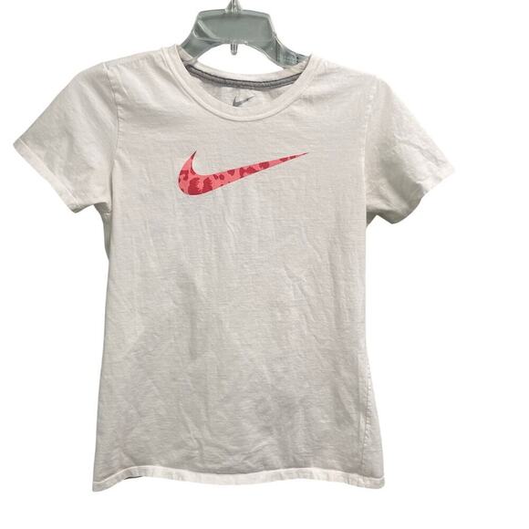 Nike Slim Fit Womens Size Medium Logo Tee Graphic Check - Picture 1 of 3